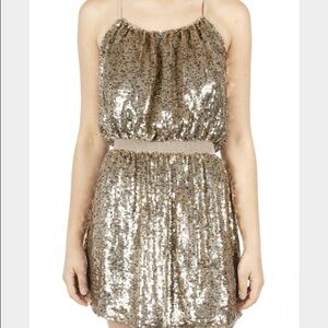 Parker Gold Sequin Mini Dress